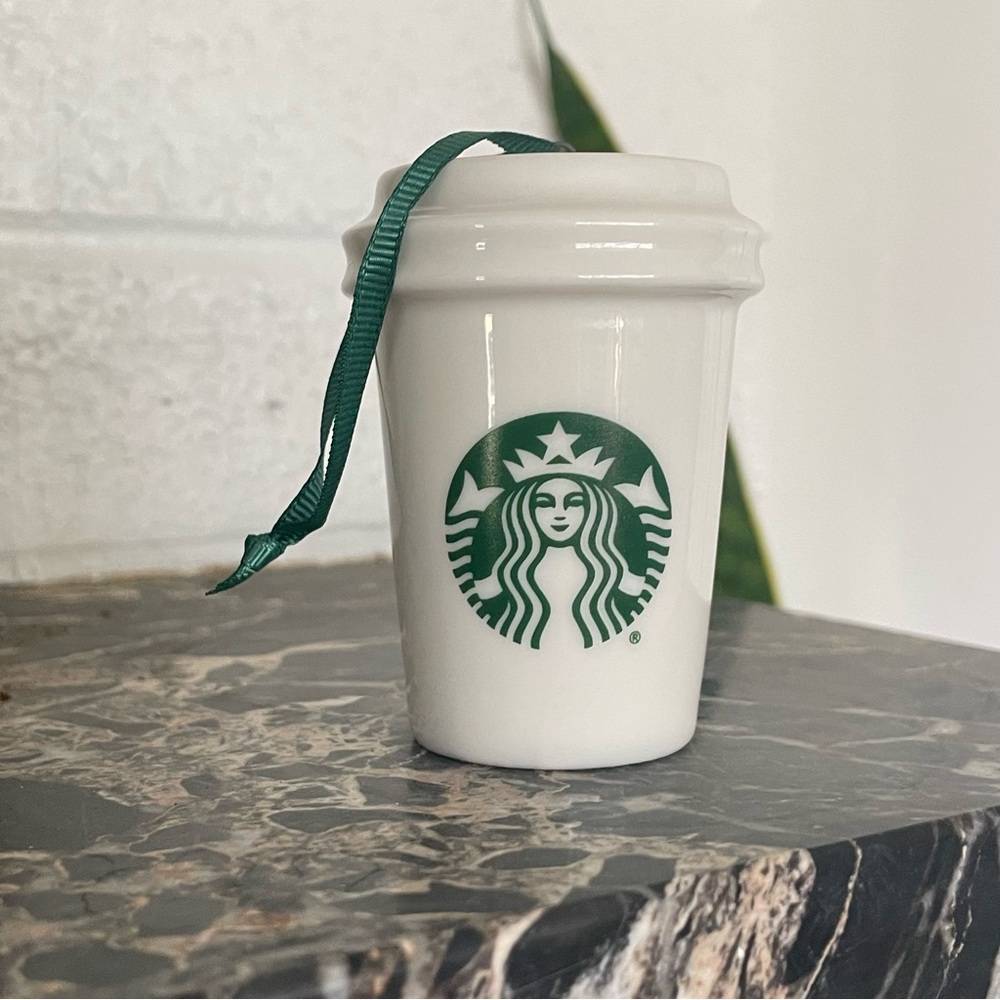 $8 SALE Starbucks 2015 Holiday Ceramic Cup Ornament Large Green Mermaid Logo